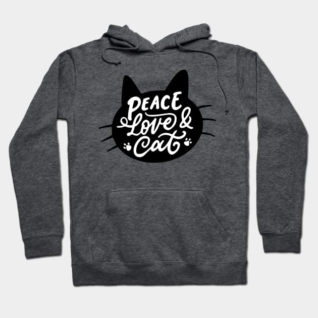 Peace Love & Cat Hoodie by timegraf